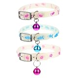 Veemoon 3 Stück Teiliges Verstellbares Leuchthalsband für Katzen und Hunde Fluoreszierendes Hautfreundliches Anti Lost Design für Sichere Nachtspaziergänge Inklusive Zufällige Farbe