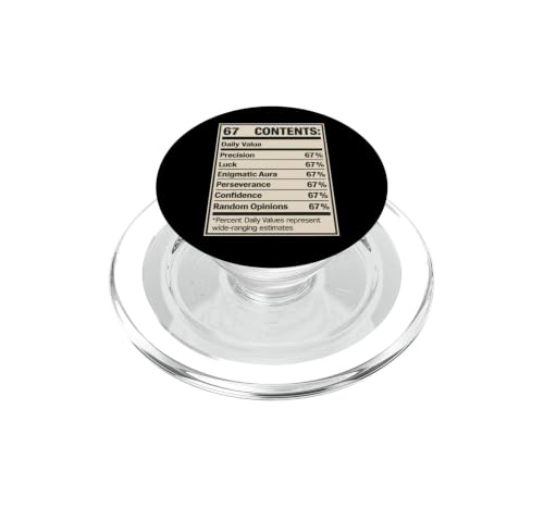 67 Valeur nutritive Six Seven Gen Alpha Slang Numéro Viral PopSockets PopGrip pour MagSafe