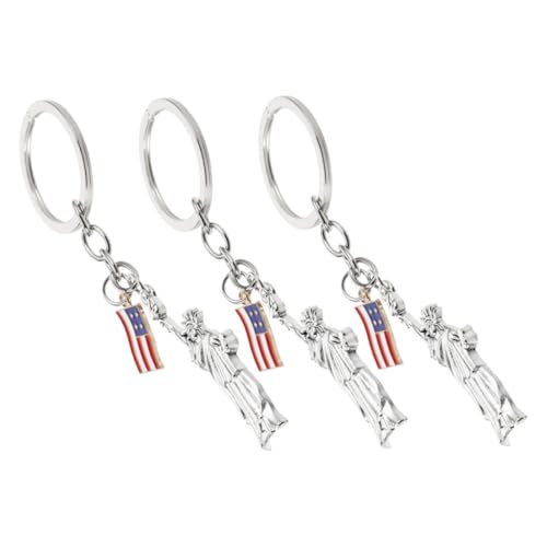 OFFSCH 自由の女神キーホルダー 3個セット パーティーの記念品 かわいいキーホルダー キーリング アメリカ国旗デザイン