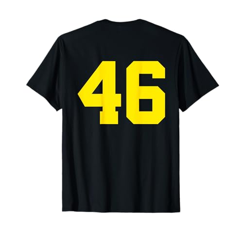Maglia gialla numero 46 (sul retro) della squadra sportiva numero