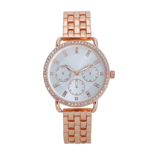 Montre femme quartz or rose avec décoration cristal le cadeau moderne idéal