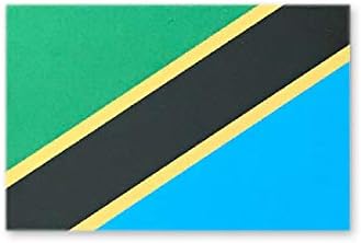 タンザニア 国旗 ステッカー スーツケース 車 にも貼れる 防水 シール S 約45x68mm Faz Co