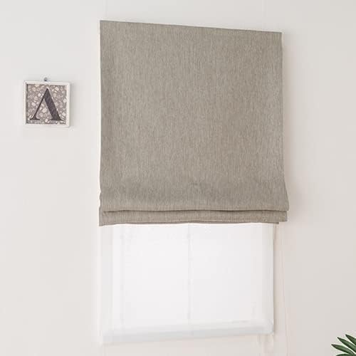 aiika 防炎 2級遮光 オーダー ダブルシェード「ブリュッセル」グレージュ 右側操作 幅110cm 丈180cm 受注生産品