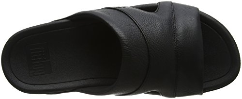 Fitflop Freeway III Slide-Leather, Sandalias deslizantes Hombre, Negro (Black), 42 EU