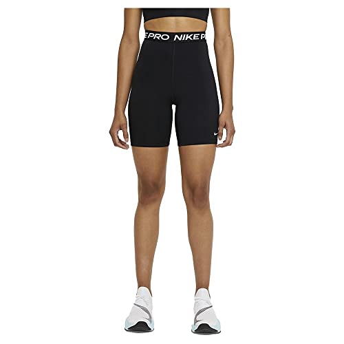 Nike Damen W Np 365 7in Hi Rise Shorts, Black/White, M EU