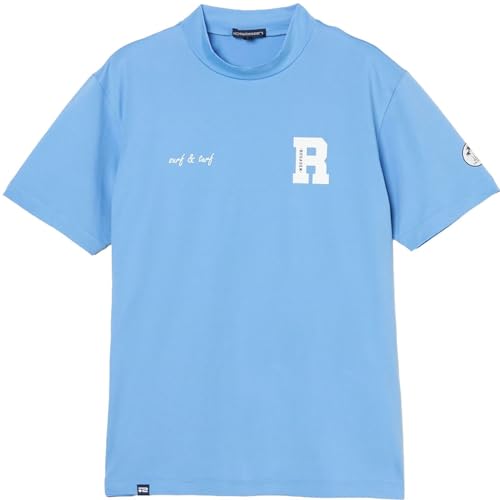 [ロサーセン] ゴルフ シャツ ベアカノコ 半袖モックネック 吸水速乾 UVカット ストレッチ サックス 048 04425343