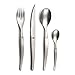 Lou Laguiole 24 Couverts de Table pour 6 Personnes, Acier Inoxydable, Noir