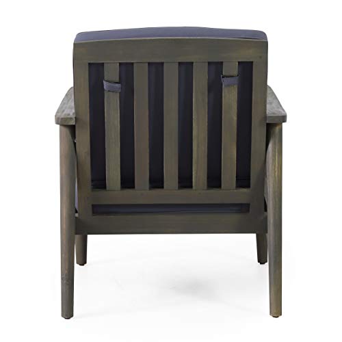 Willowbrook Outdoor Club Chair With Cushion - Acacia Wood - Black (Set Of 2) #TOP3