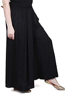 Lastinch Women's Plus Size Rayon Black Flared Skirt Palazzo (28)