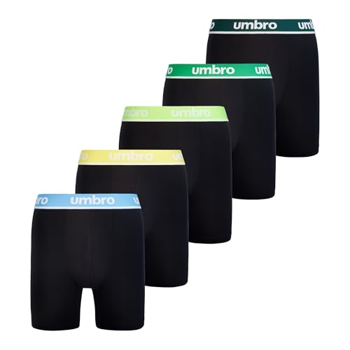Umbro Mens Boxer Briefs with Mesh Pouch – Performance Mens Underwear, Moisture Wicking Stretch Athletic Boxers, 5-Pack