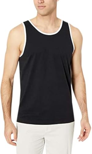 Amazon Essentials Men's Regular-Fit Vest, Black/White, XL