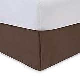 Tailored Bed Skirt - Twin, 18 inch Drop, Cotton Blend , Brown,Bedskirt with Split Corners(Available in and 16 Colors) Blissford