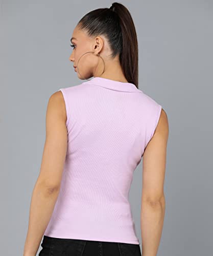 Image of Rock Paper Scissors Womens Collared Neck Crop Tank Top Stylish Tops