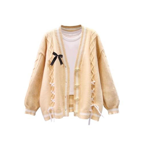 Image of Chevara Women's Cute Sweet Cardigan Sweater Kawaii School Uniform Button Long Sleeve V-Neck Knitted Outerwear