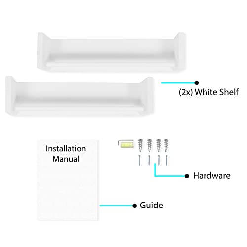 Wallniture Set Of 2 Nursery Room Wood Floating Wall Shelves White #TOP5
