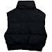 Shiyifa Women's Fashion High Neck Zipper Cropped Puffer Vest Jacket Coat(02Black,M)