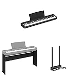 Yamaha P225B Digital Piano Bundle with Matching Furniture Stand L200B and 3-Pedal Unit LP1B