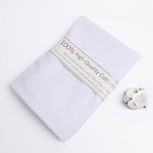 FFPDYBEST White Cotton Fabric Natural 100% Cotton Poplin Fabric by The Yard 59 Inches Wide Lining Fabric for Sewing Apparel Cloth Soft Embroidery Quilting 1 Yard