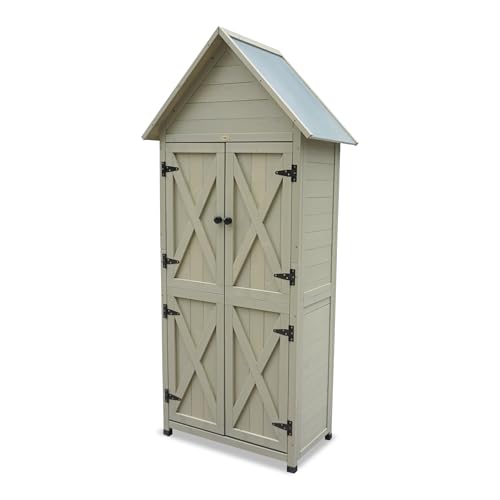 HABAU Gartenschrank „Lena“ mit 2 Türen & Metalldach