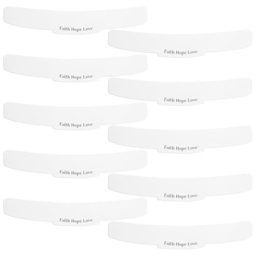 Cuffbow 10 Pcs Tab Collar for Clergy Faith Hope Love Shirt Priest Collar Tab Insert Shirt for Women Men White 7.09 x 1.38 Inches