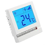 Honseadek Termostato digital controlador de temperatura con pantalla LCD, para sistemas centrales de aire acondicionado de bobina de ventilador, control de clima eficiente de energía