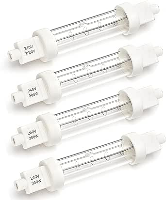 Catering Parts UK Heat Lamps 240v 300w Gantry Lights Jacketed Food Lamp 118mm R7S Part No LMP 101 Push Fit (4)