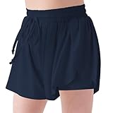 LETAOTAO Girls Athletic Shorts Kids Gym Running Biker Shorts for Teen with Liner 2-in-1 Running,Active