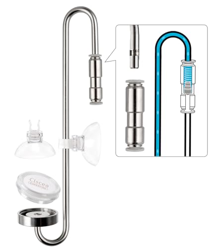 Clscea Aquarium Stainless Steel CO2 Diffuser Atomizer with Integrated Check Valve, DC300-40