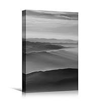 Canvas Wall Art Expressive Landscape Chic Dramatic Duotone Hallway Landscape Mountain Photography - 12x18 inches