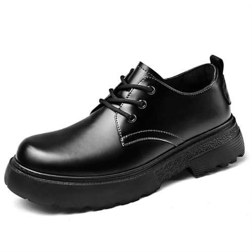 Men's Oxfords Shoes Comfortable Round Toe Business Casual Lace Up Derby Shoes Formal Platform Sneakers Leather Dress Shoes for Men