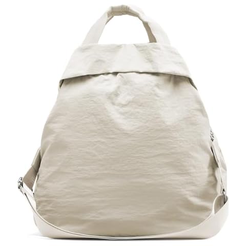 wepadre Tennis Bag for Women Small Gym Bag Nylon Crossbody Bags for Women Tote Bags Tennis Racket Bag Pickleball Bag Tennis Tote Bag for Women Shoulder Bag Beige Cover