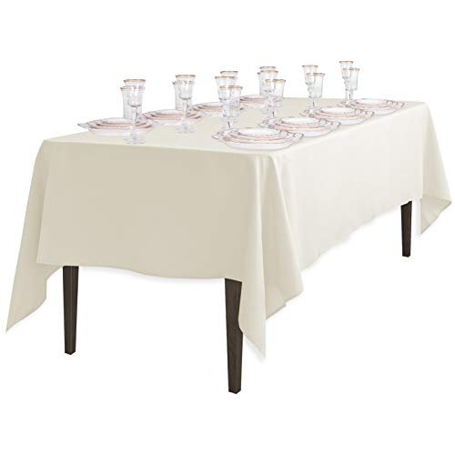 Linentablecloth 60 X 126-Inch Rectangular Polyester Tablecloth Ivory #TOP2