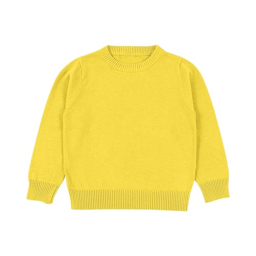 Toddler Girls Boys Sweaters Pullover Basic Crewneck Cotton Knit Sweater School Tops Long Sleeve Cardigan for Kids1-8t