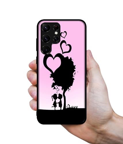 Image of Sweet Love Design Premium 2D Printed Metal Back Case Cover for Samsung Galaxy S22 Ultra 5G