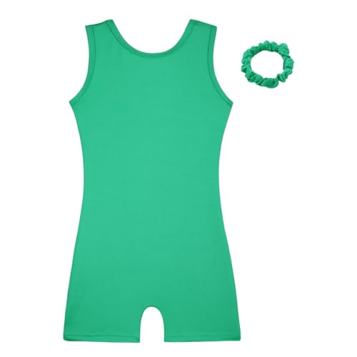 HOZIY Gymnastics Leotards for Girls with Shorts Biketards Dance Tumbling Outfits Matching Scrunchies 1-12 Years Old
