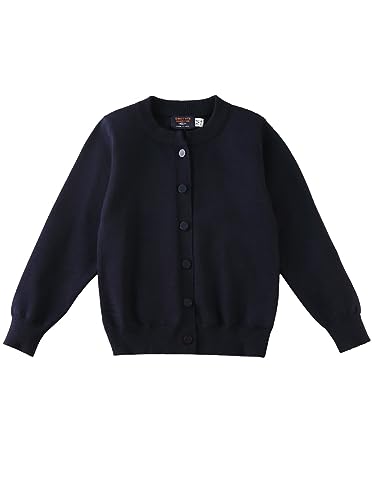 Smith's American Girls' Crew Neck Cardigan - Navy, 3t