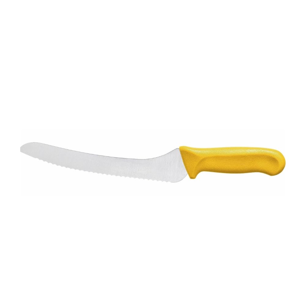 TrueCraftware- 9” Blade Bread Knife German Steel with Yellow Polypropylene Handle- Razor Sharp Multipurpose Sharp Kitchen Knife for Homemade Bread Crusty Breads Cake Bagel Home Kitchen Restaurants