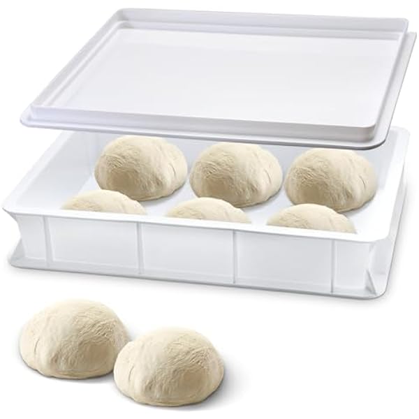 Pojemnik na ciasto z pokrywką | Skrzynka do fermentacji pizzy i chleba | Pojemnik spożywczy na ciasto | Plastikowy Pojemnik fermentacyjny do fermentacji ciasta na pizzę i chleb (30x40x7.5cm)