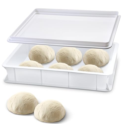 OulQinyhome Bac à Pâton Pizza et Pain - Boîte Fermentation Pizza en plastique - Boîtes à Pétrissage avec Couvercle - Conteneur pour Levée empilable pour...