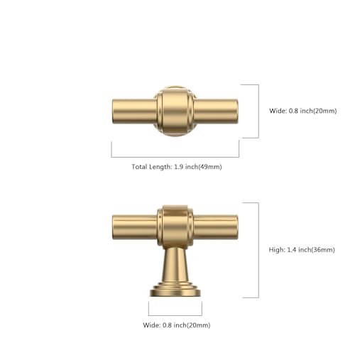 Image of 10 Pack 1 inch(25mm) Champagne Gold Cabinet Knobs for Cabinets Kitchen Drawers Pulls Champagne Cabinet Hardware Dresser Knobs