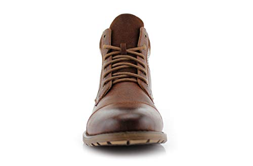Image of Polar Fox Men's Casual Cap-Toe Ankle Boot Collection | Lace-Up Work, Combat, and Chukka Styles