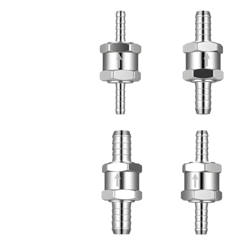 Lot de 4 Clapets Anti-Retour Carburant en Aluminium 6 8 10 12mm, Valve Unidirectionnelle pour Essence Diesel, Systèmes Carburateur Basse Pression, Automobile...