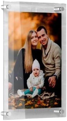 Cornice Acrilica DIN A3 a Parete Trasparente con Distanziatori Inclusi 2 Pannelli Espositori a Muro con Distanziali per Documenti Foto Avvisi Poster Pubblicità per Uffici Negozi Studi Professionali