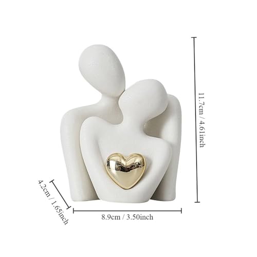 Décoration maison statue couple en céramique design épuré pour buffet