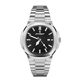 Orologi Uomo Acciaio Inox 40mm con Movimento Quarzo Analogico, Design Elegante e Classico, Resistente all’Acqua 3ATM con Bracciale Metallico Argento, Idea Regalo Uomo per Uso Quotidiano