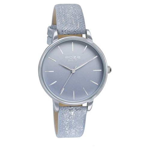 Image of Sonata Poze Quartz Silver Dial Pink Leather Strap Analog Watch for Women-SP80091SL01WF