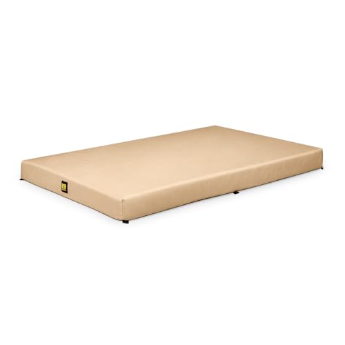 K9 Ballistics Tough Rip-Stop Orthopedic Dog Crate Bed - Durable, Removable, and Washable Cover, Kennel Crate Pad Fits in Crate, X-Large 47"x29", Standstone