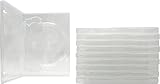 (10) Clear Thin Triple DVD Hinged Empty Replacement Boxes / Cases with Wrap Around Sleeve #DV3R14CL (14mm) (3DVD)