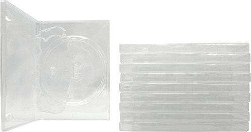 10 Clear Thin Triple Overlap DVD Empty Replacement Boxes/Cases with Wrap Around Sleeve DV3R14CL (14mm) (3DVD)