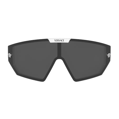 Versace VE 4461 314/87 White Plastic Shield Sunglasses Grey Lens2